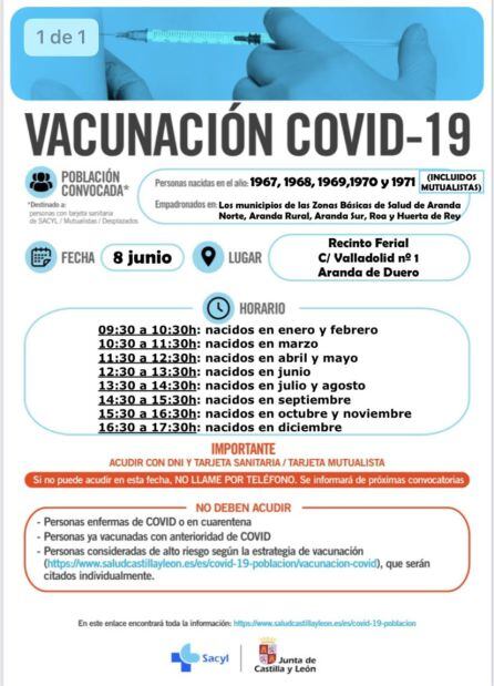 Horarios vacunación