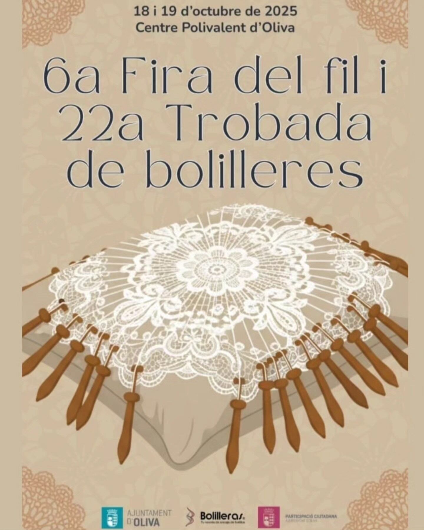 Cartel de la 6a Fira del fil y 22a Trobada de bolilleres