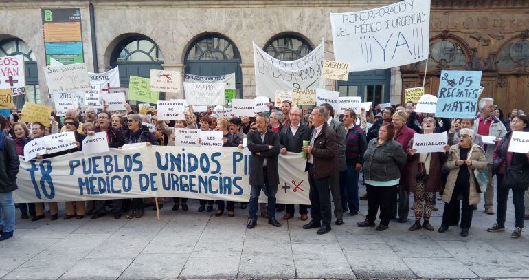 Protesta de vecinos de la comarca de Villadiego en octubre de 2016