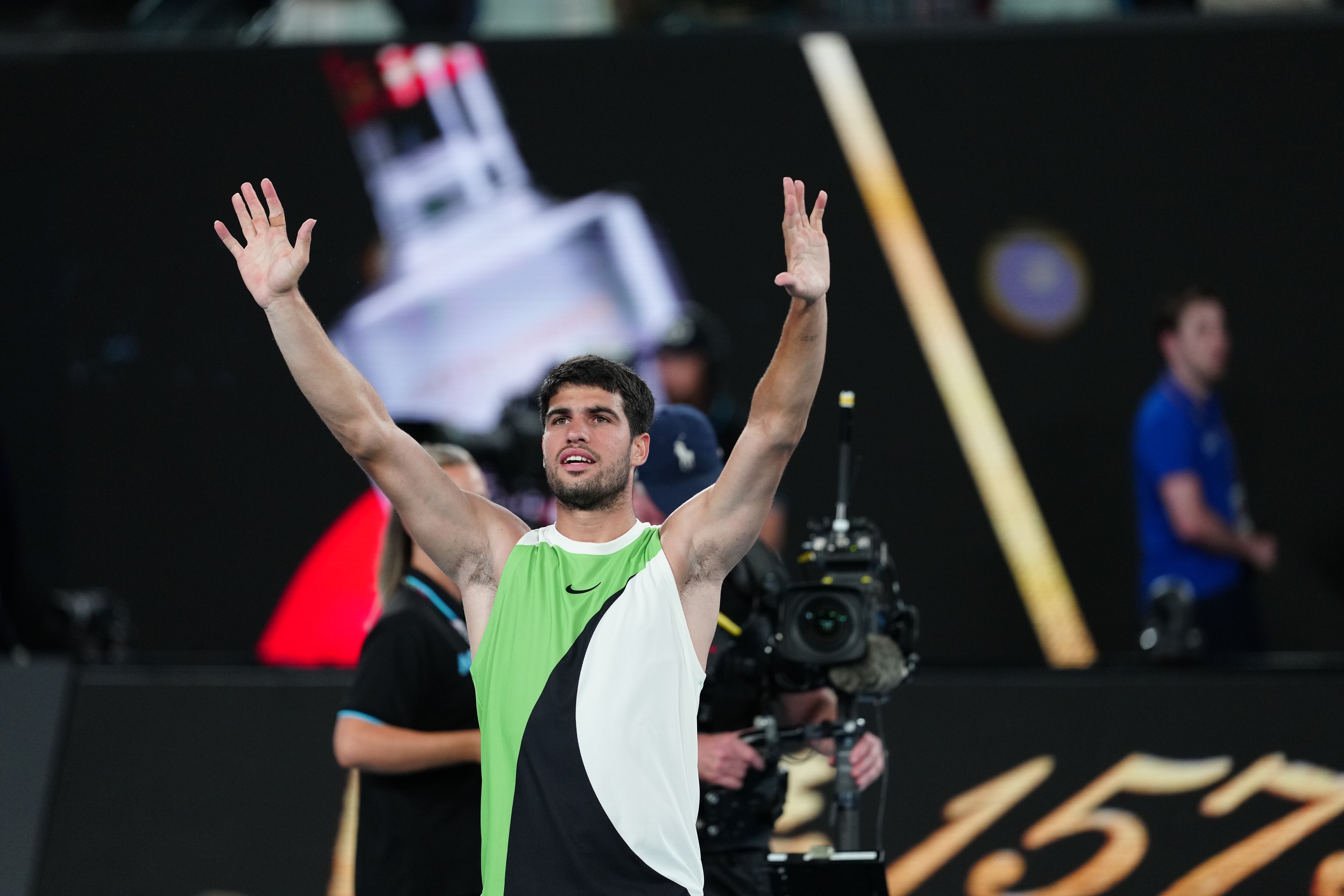 Carlos Alcaraz, después del partido ante De Miñaur en el Open de Australia 2026