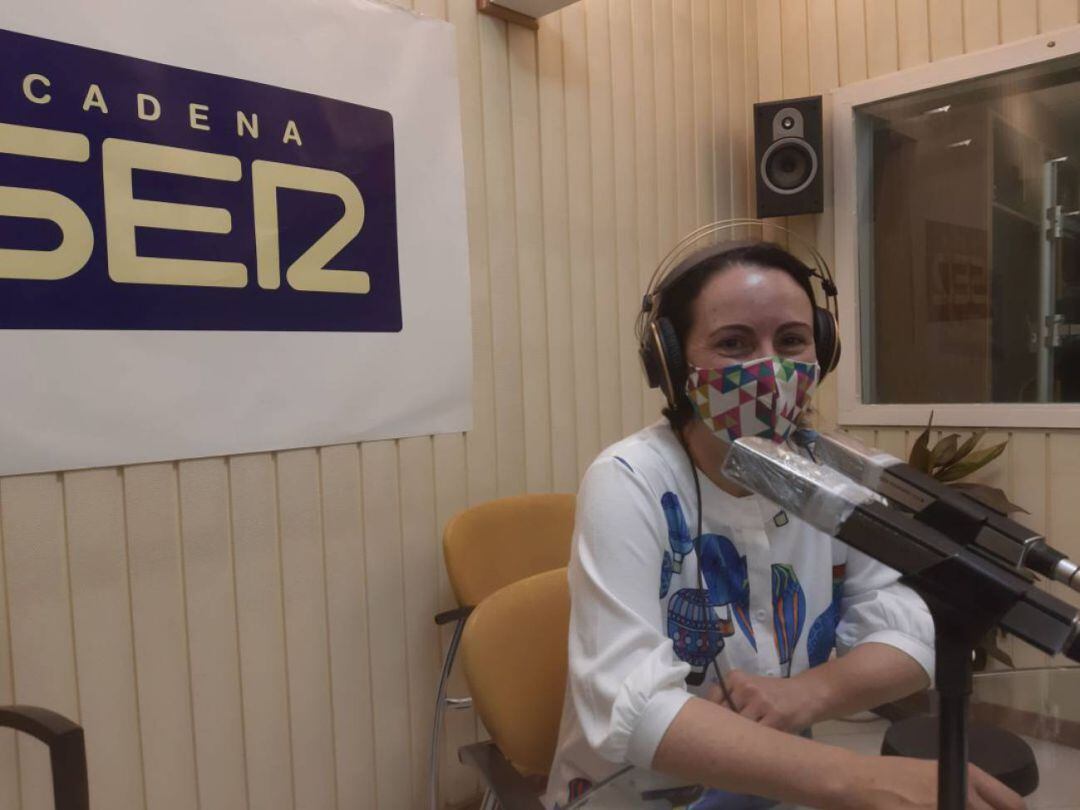 Nela García durante una entrevista en Radio Jerez