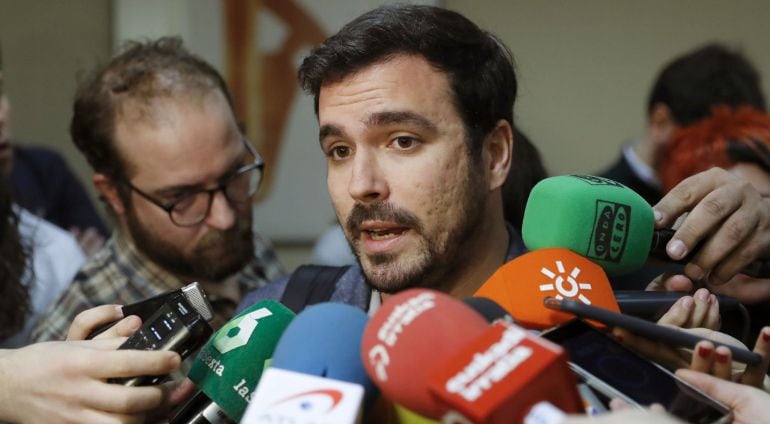 El coordinador federal de IU y portavoz de Unidos Podemos en la Comisión de Hacienda del Congreso, Alberto Garzón.