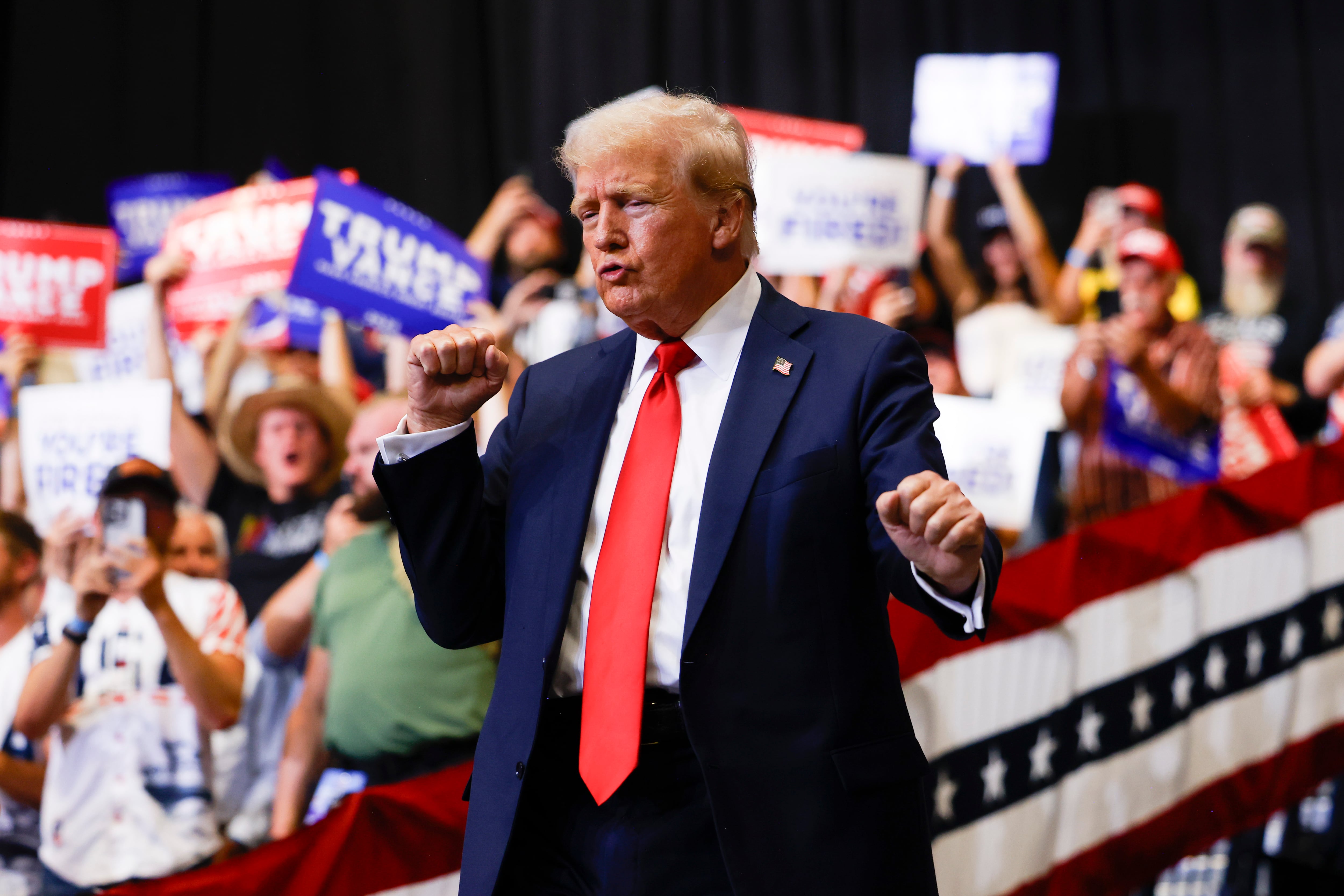 Donald Trump en un acto de campaña en Bozeman, Montana.