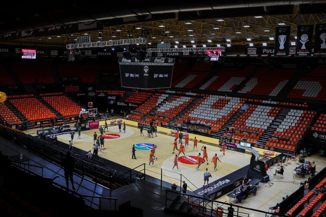 Illustration, a general view of the pavilion during the spanish league ACB  basketball match played between Valencia Basket vs Unicaja at the Fuente de San Luiz pavilion, La Fonteta. On October, 11. 2020 
 AFP7  Europa Press  Europa Press
 11102020 ONLY FOR USE IN SPAIN