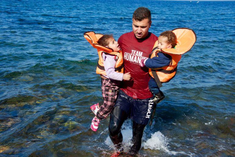 Una de las imágenes de la exposición &#039;Entre fronteras. El drama de los refugiados&#039; 