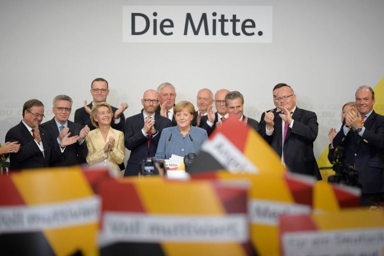 Angela Merkel celebra su triunfo en las elecciones