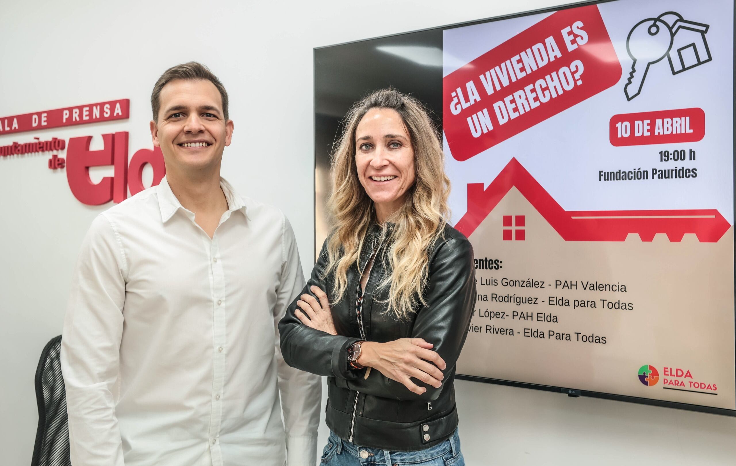 Adrián Lázaro, coordinador de Elda para Todas, y Cristina Rodríguez, concejala de Elda para Todas