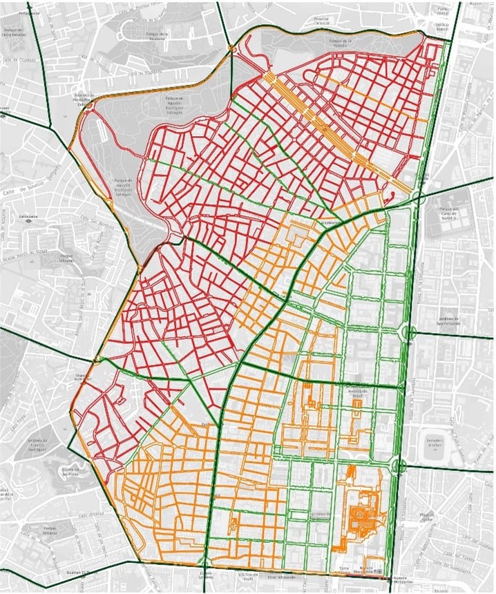 Mapa de niveles de limpieza del distrito de Tetuán, en Madrid