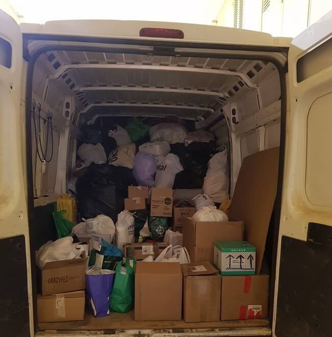 Parte del material recogida en diferentes puntos de Málaga