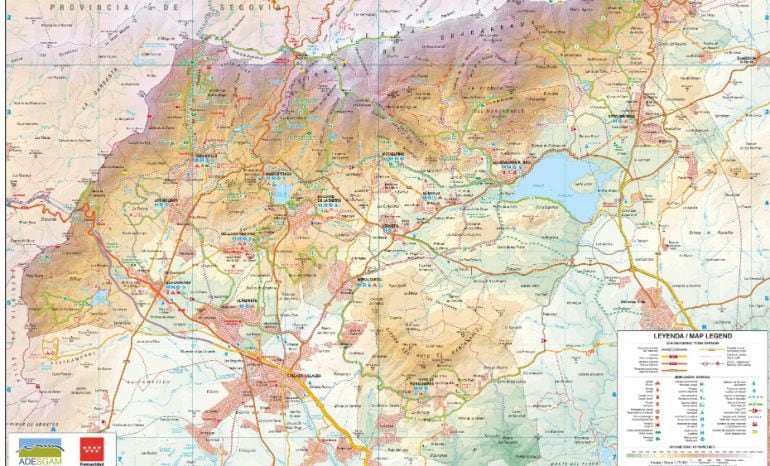 Mapa de la Sierra de Guadarrama