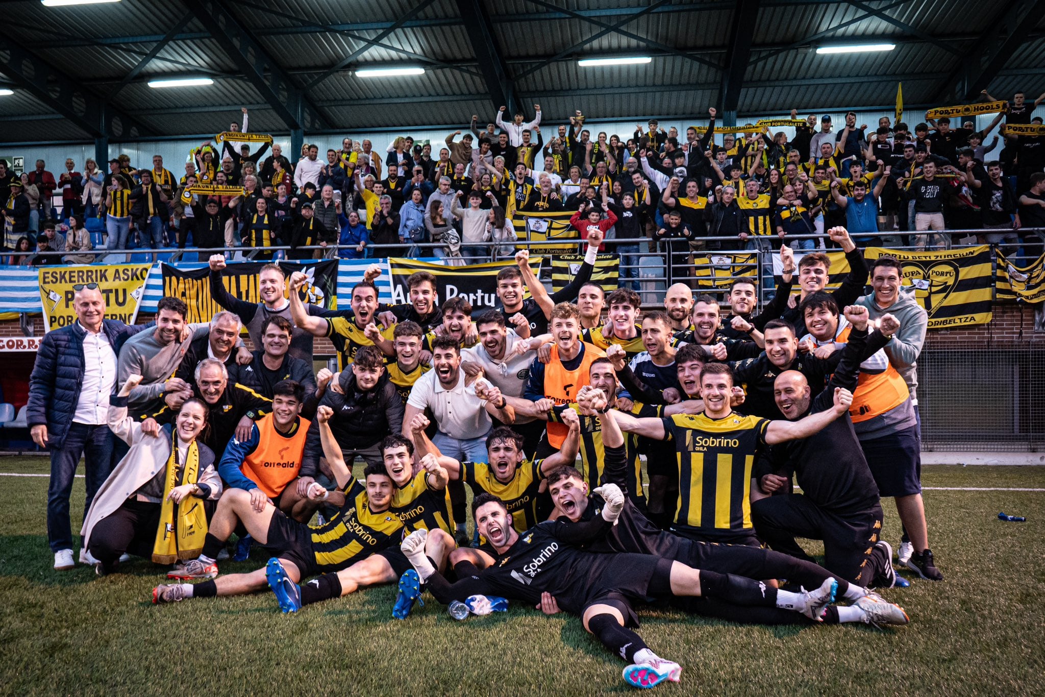 Jugadores del CD Portugalete, rival del Unión Sur Yaiza de Lanzarote en la lucha por el ascenso a Segunda RFEF.