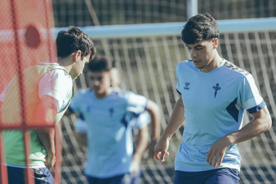 Julen Lobete, en un entrenamiento con el RC Celta de Vigo/ RC