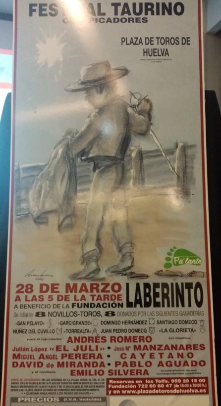 Cartel del festival taurino que se celebrará en Huelva el pórximo 28 de marzo