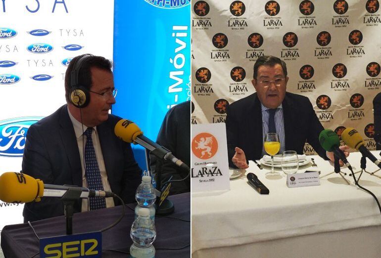 Tanto el delegado municipal de Fiestas Mayores, Juan Carlos Cabrera -a la izquierda-, como el presidente del Consejo, Joaquín Sainz de la Maza, han pasado este miércoles por los micrófonos de Radio Sevilla