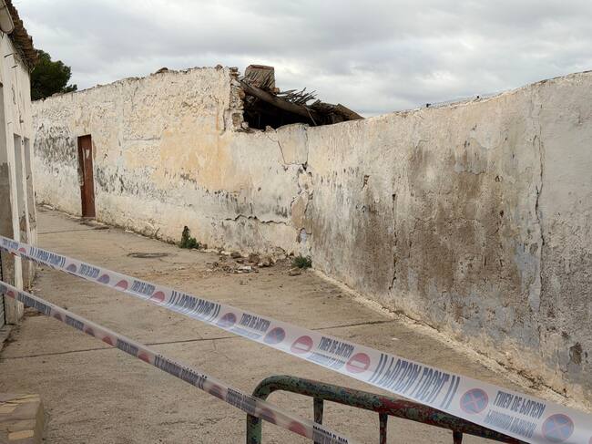 Zona afectada en el casco antiguo
