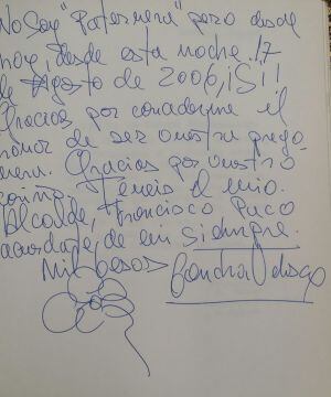 Dedicatoria Concha Velasco Paterna