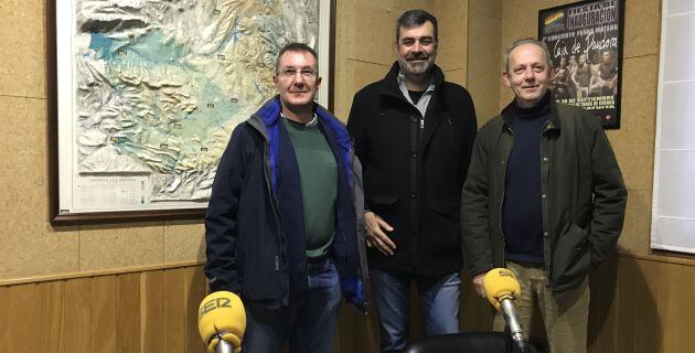 Joaquín Fuentes, José Manuel Blas y José Manuel Cañizares en el estudio de SER Cuenca.