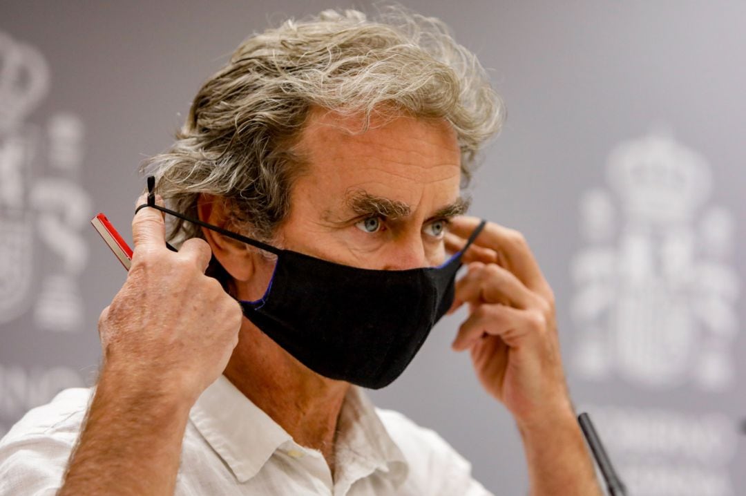 El director del Centro de Coordinación de Alertas y Emergencias Sanitarias, Fernando Simón, ofrece una rueda de prensa para informar de la evolución del Covid-19, en la Sede del Ministerio de Sanidad, en Madrid (España) a 31 de agosto de 2020.