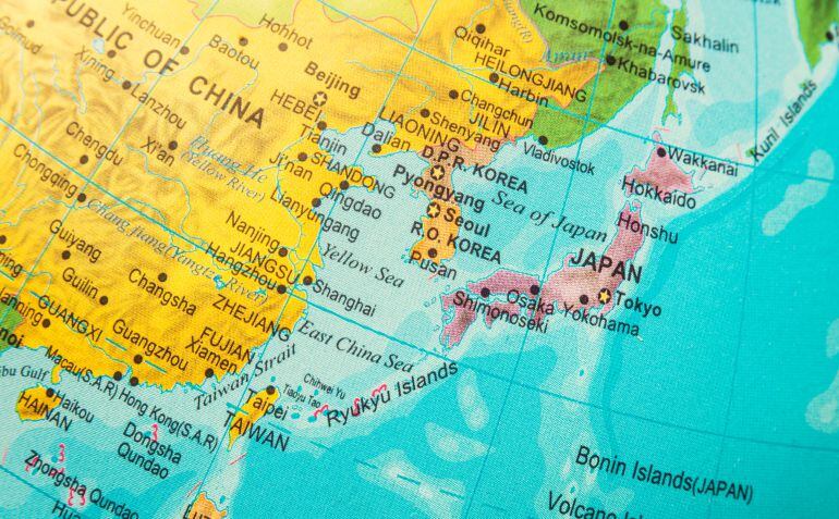 Mapa de China y Japón