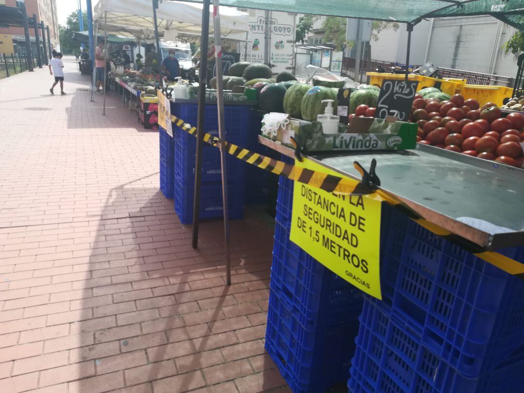 Imagen de archivo del mercadillo de los sábados en agosto de 2020