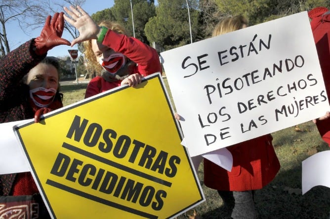 Imagen de archivo de una de las manifestaciones contra el aborto promovida por Amnistia Internacional