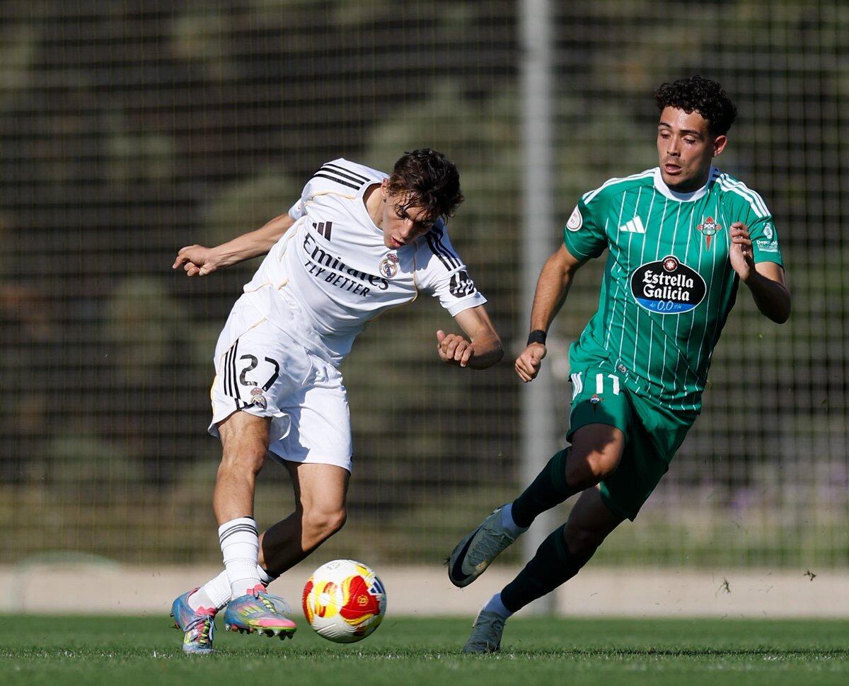 Imagen del Real Madrid Castilla-Racing, disputado en Valdebebas (foto: Racing Club Ferrol)