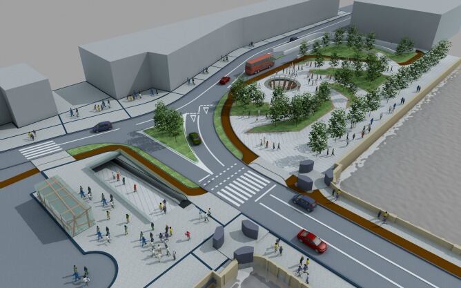 Montaje futura estación de autobuses de Atotxa