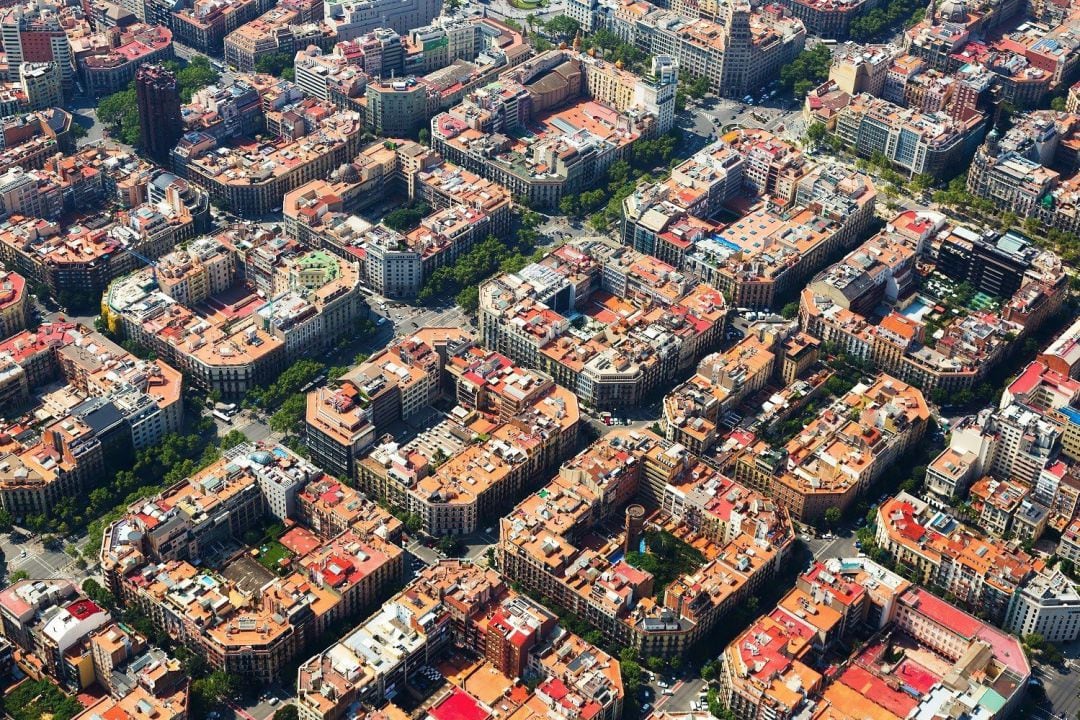 Fotografía aérea de Barcelona. 