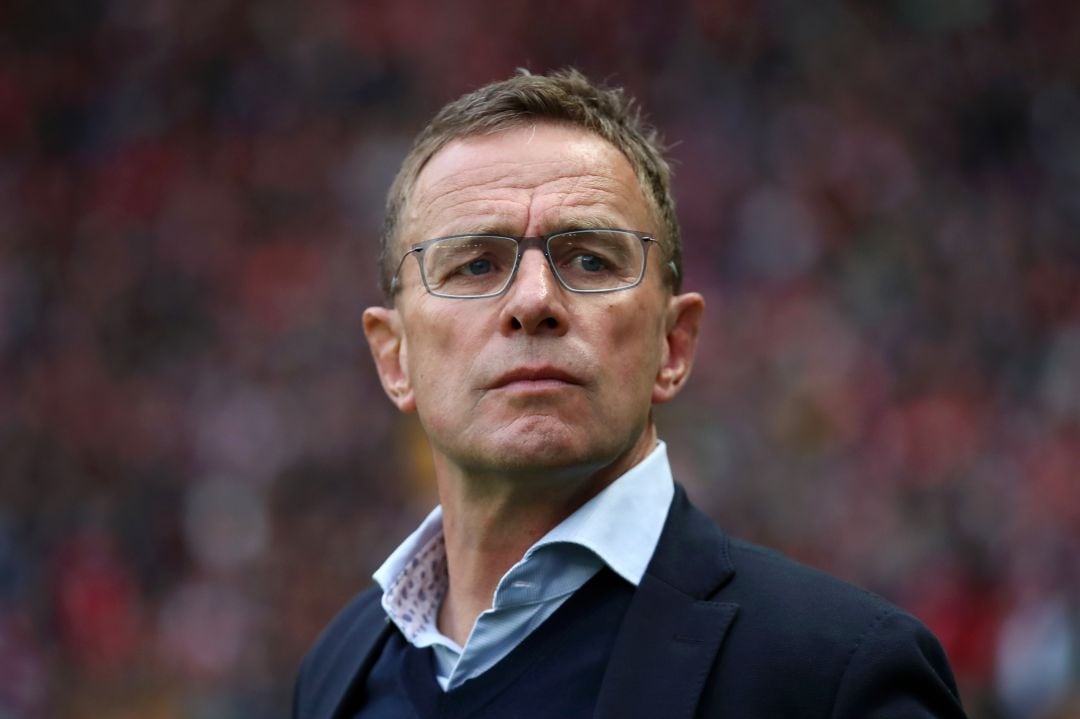 Ralf Rangnick, durante un partido con el Leipzig