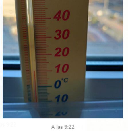 Temperatura de 9ºc a las 9 horas, en una de las habitaciones de la cuarta planta del Hospital de Elda