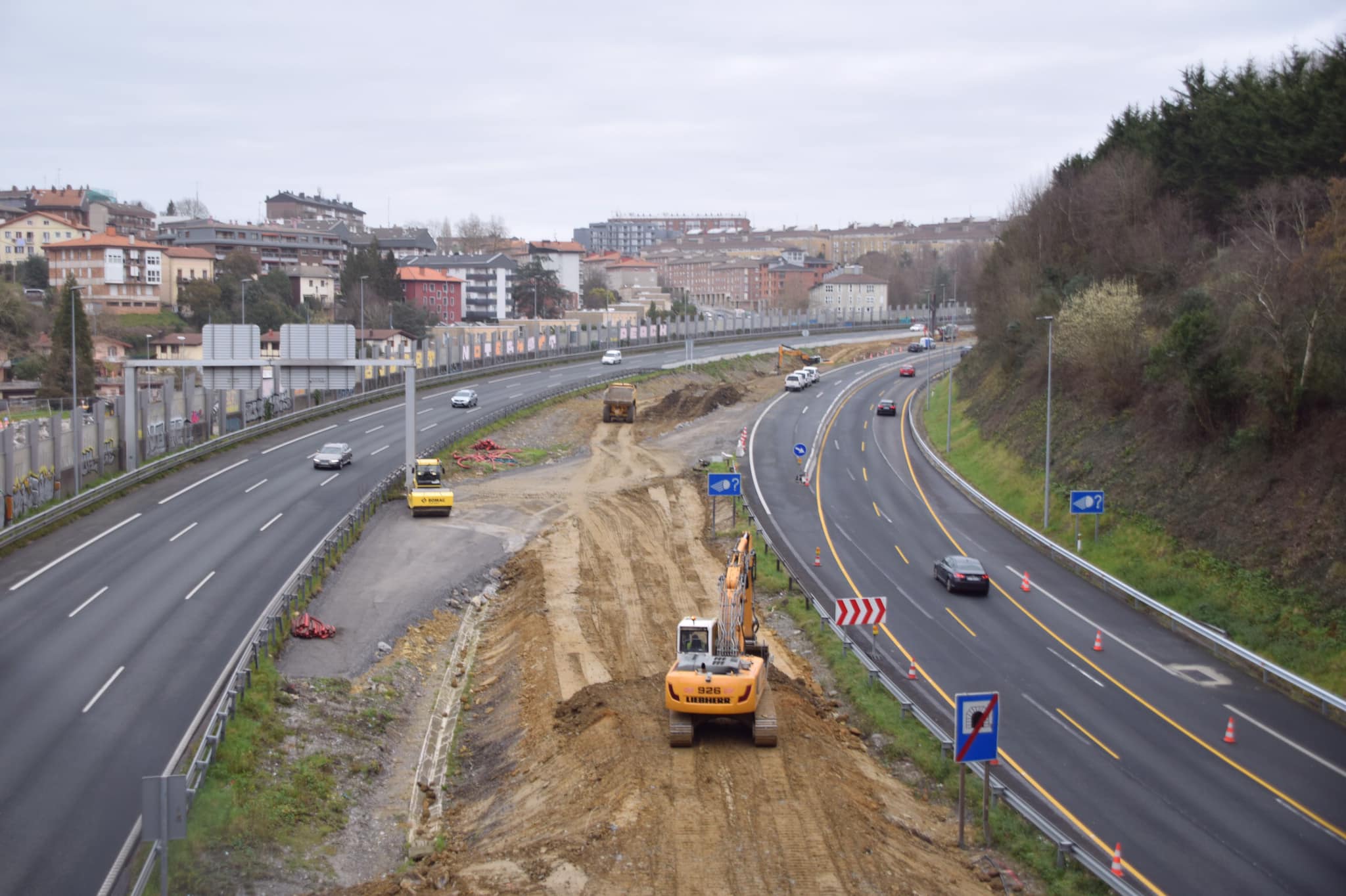 Imagen de las obras del nuevo enlace de Marrutxipi