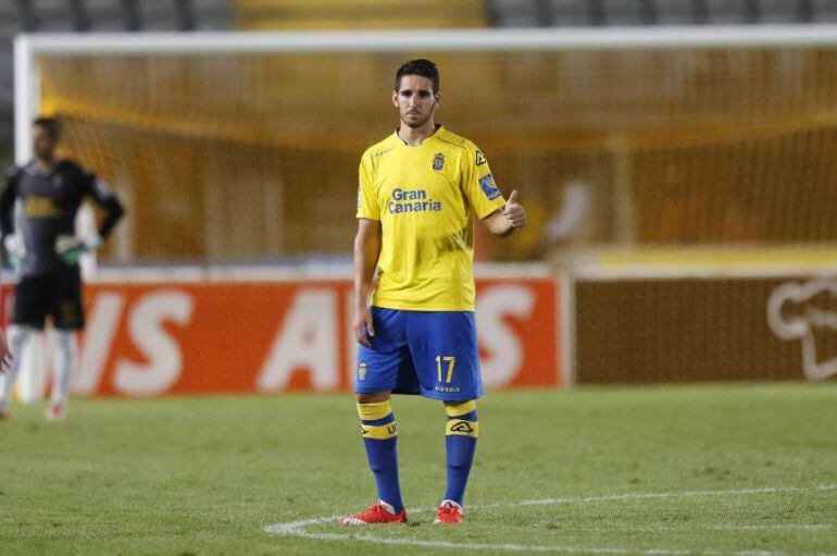Pedro Bigas durante un partido la última temporada con Las Palmas