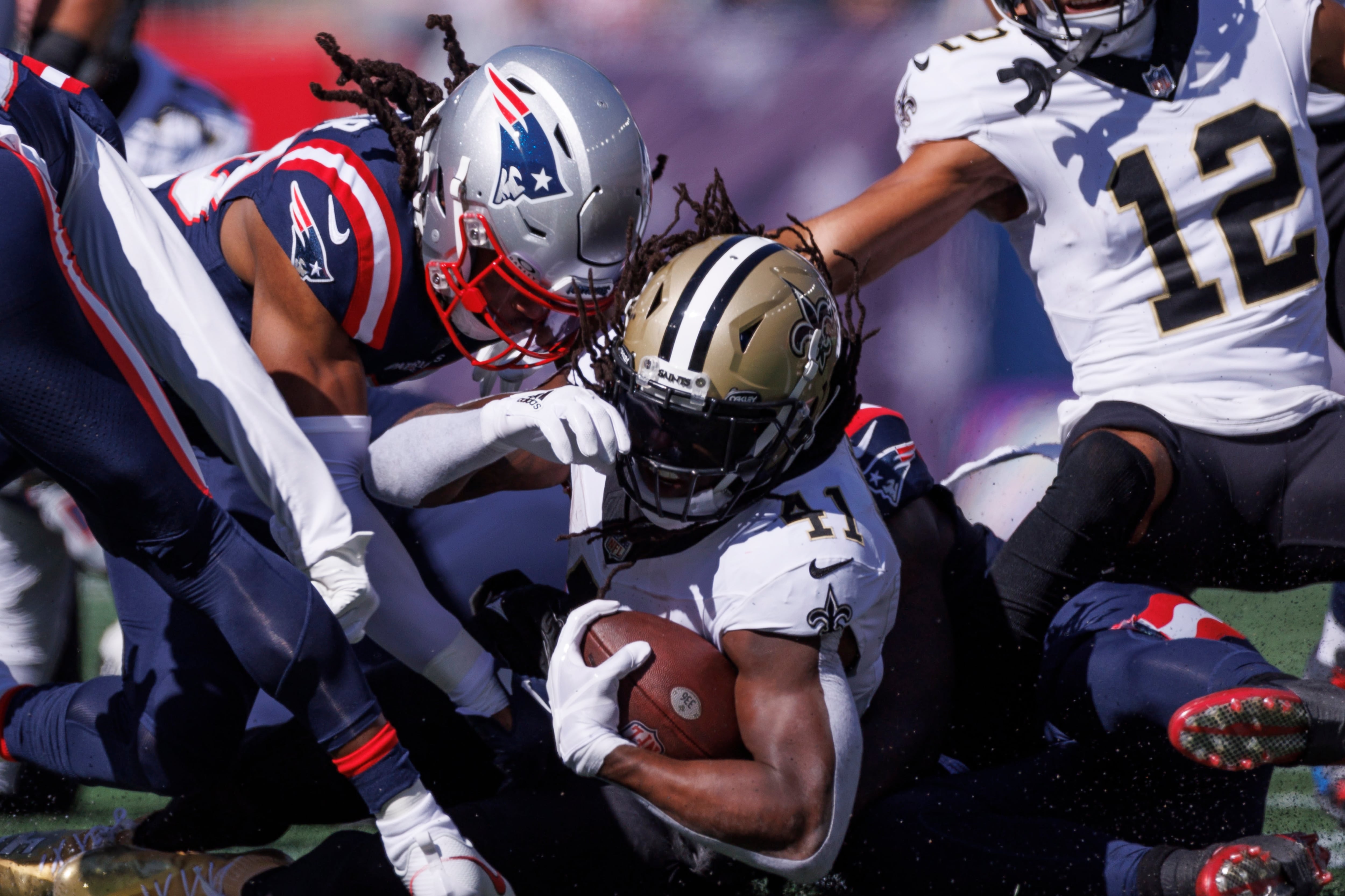 Partido entre los Patriots y los Saints de la National Football League norteamericana