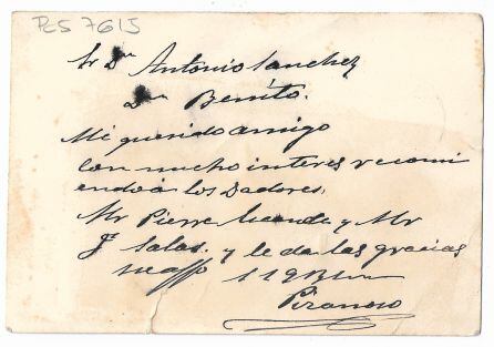 La postal estaba firmada por el propio Pizarroso