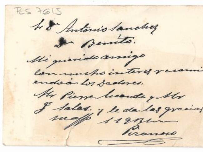 La postal estaba firmada por el propio Pizarroso