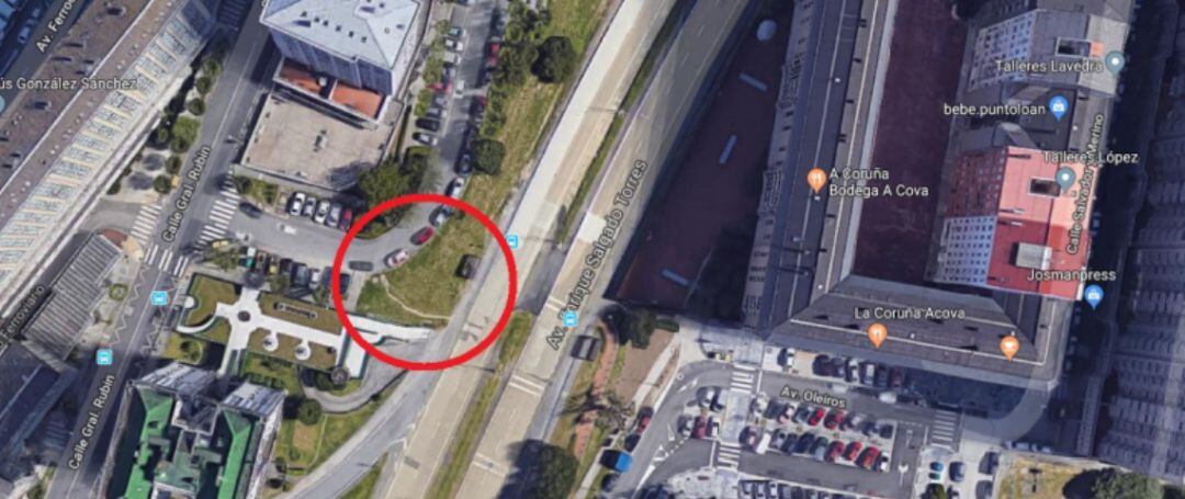 Zona en la que se construirán las escaleras