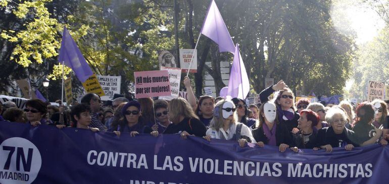 Manifestación contra la violencia machista en Madrid