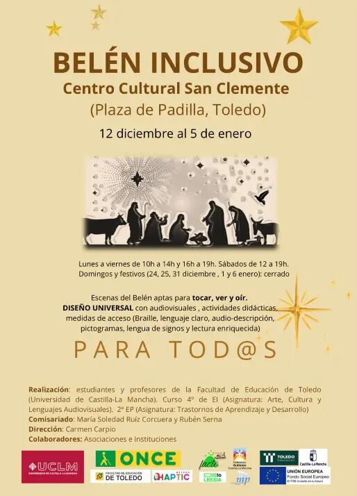 Información sobre el belén inclusivo del Centro Cultural San Clemente