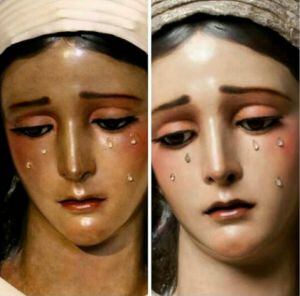 La Virgen de la Piedad del Baratillo antes y después de la restauración efectuada por Juan Manuel Miñarro