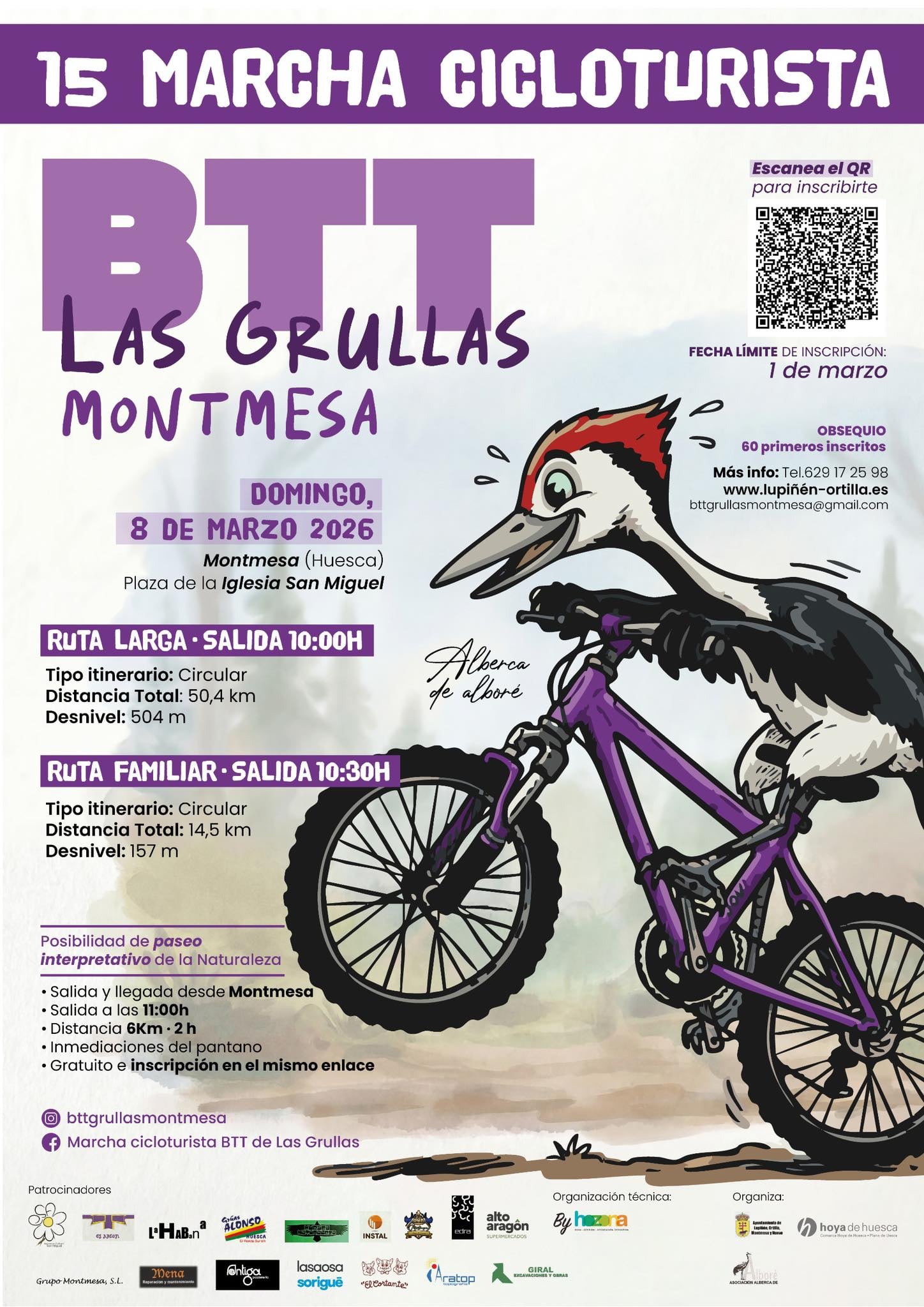 La BTT Las Grullas se celebrará el día 8 de marzo
