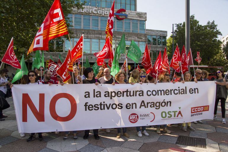 Protesta de los sindicatos contra la apertura de domingos y festivos