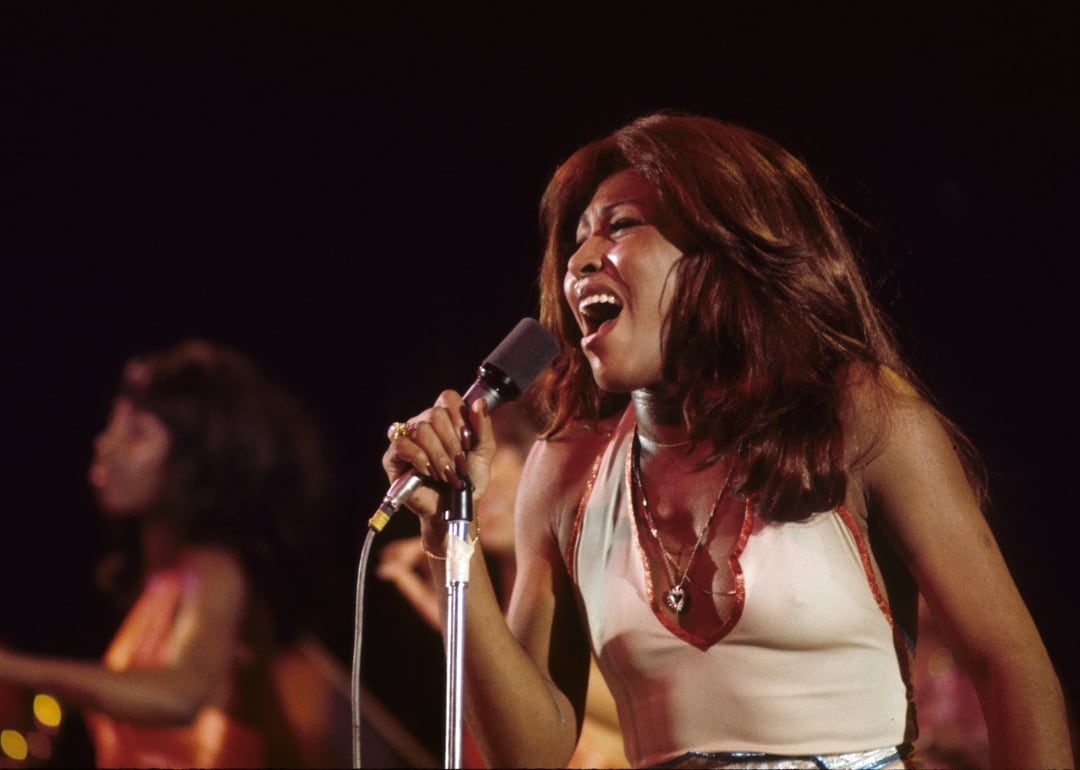 Tina Turner durante una actuación en 1973