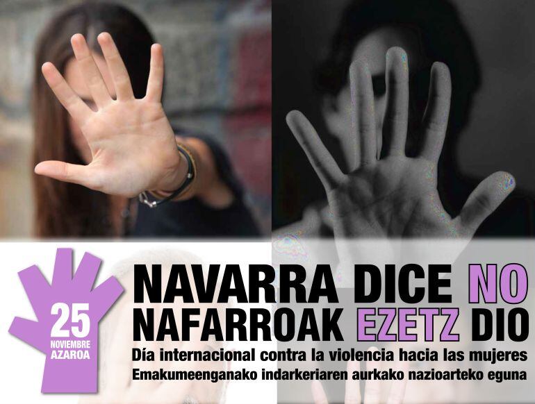 Cartel del Gobierno de Navarra para anunciar la campaña contra la violencia hacia las mujeres