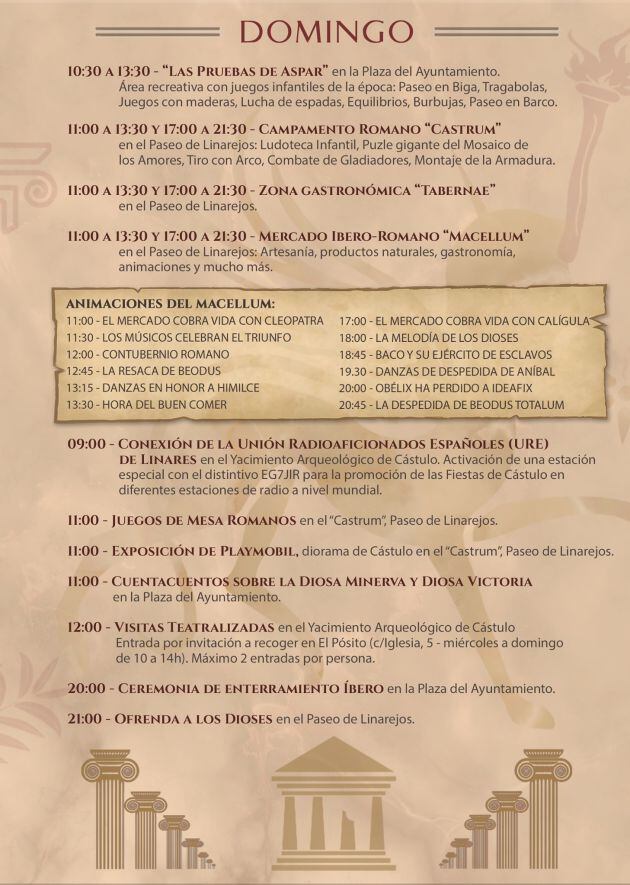 Programación Fiestas Íbero Romanas de Cástulo.