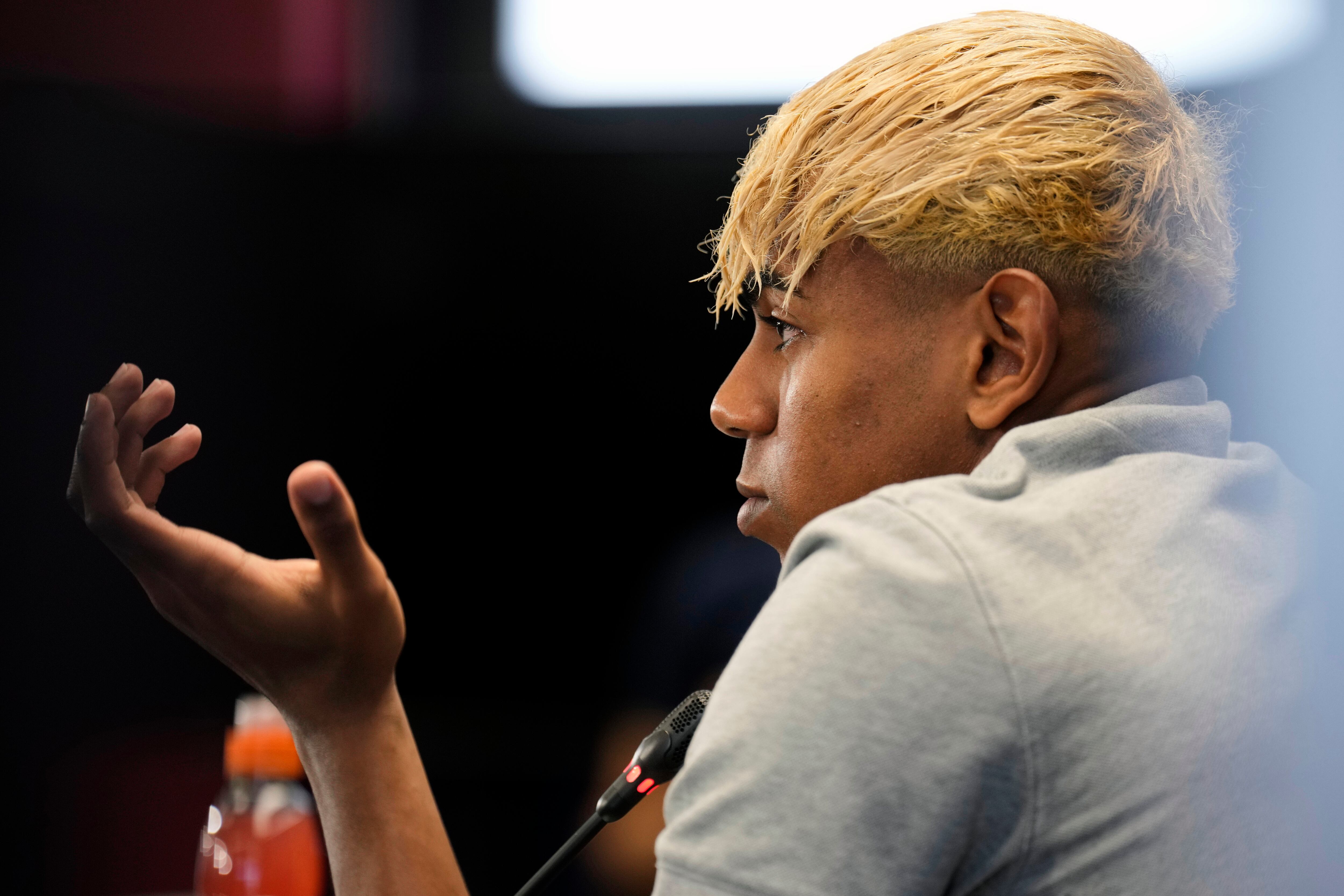 Lamine Yamal en rueda de prensa