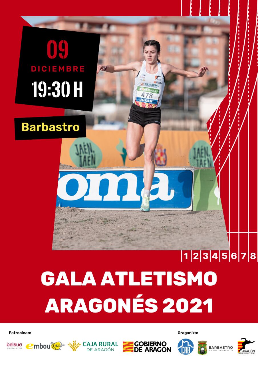 Cartel Gala del Atletismo Aragonés Barbastro 2021