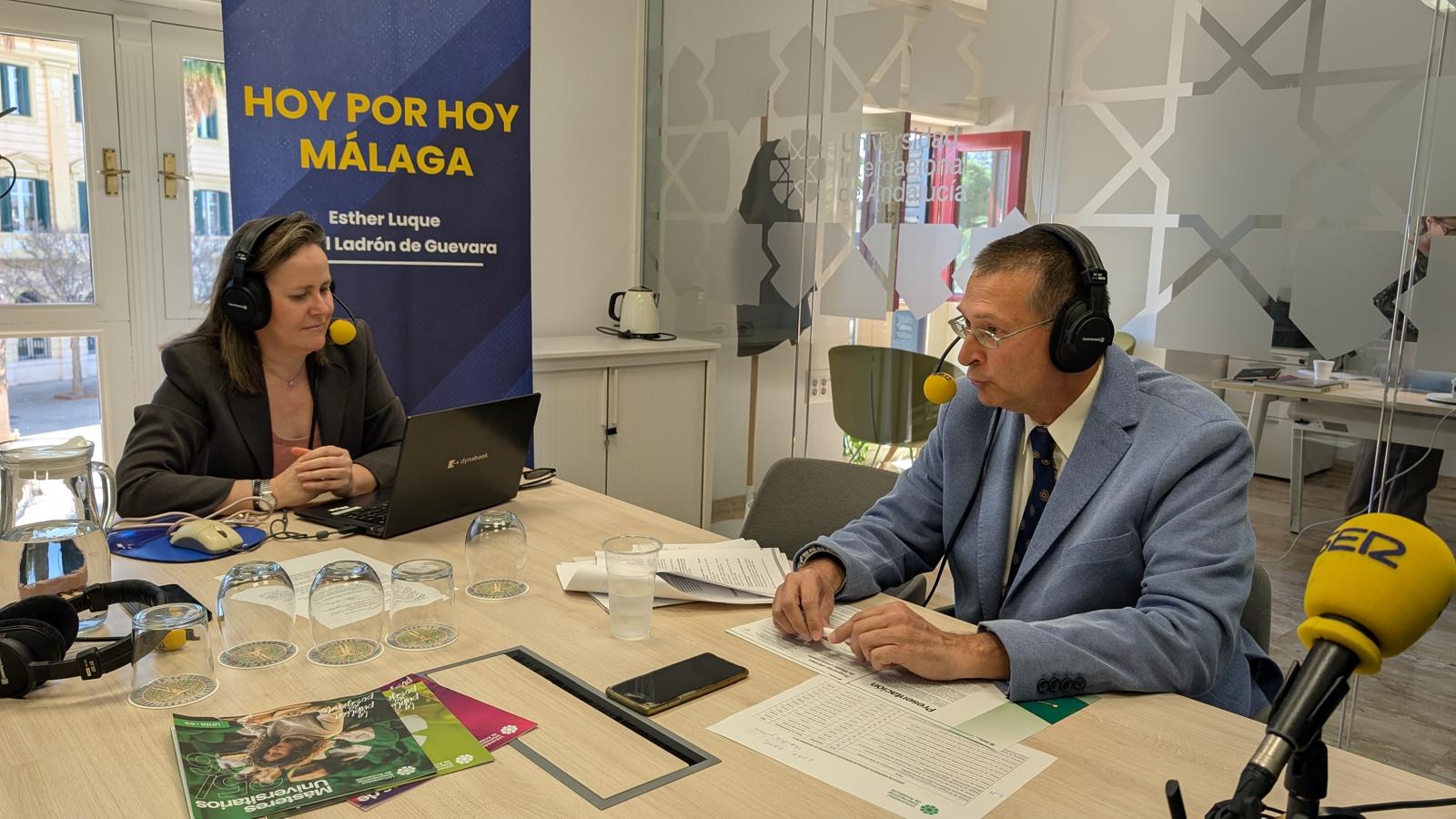 El vicerrector de Posgrado, José Antonio Ordaz, en el programa Hoy por Hoy Málaga en la UNIA