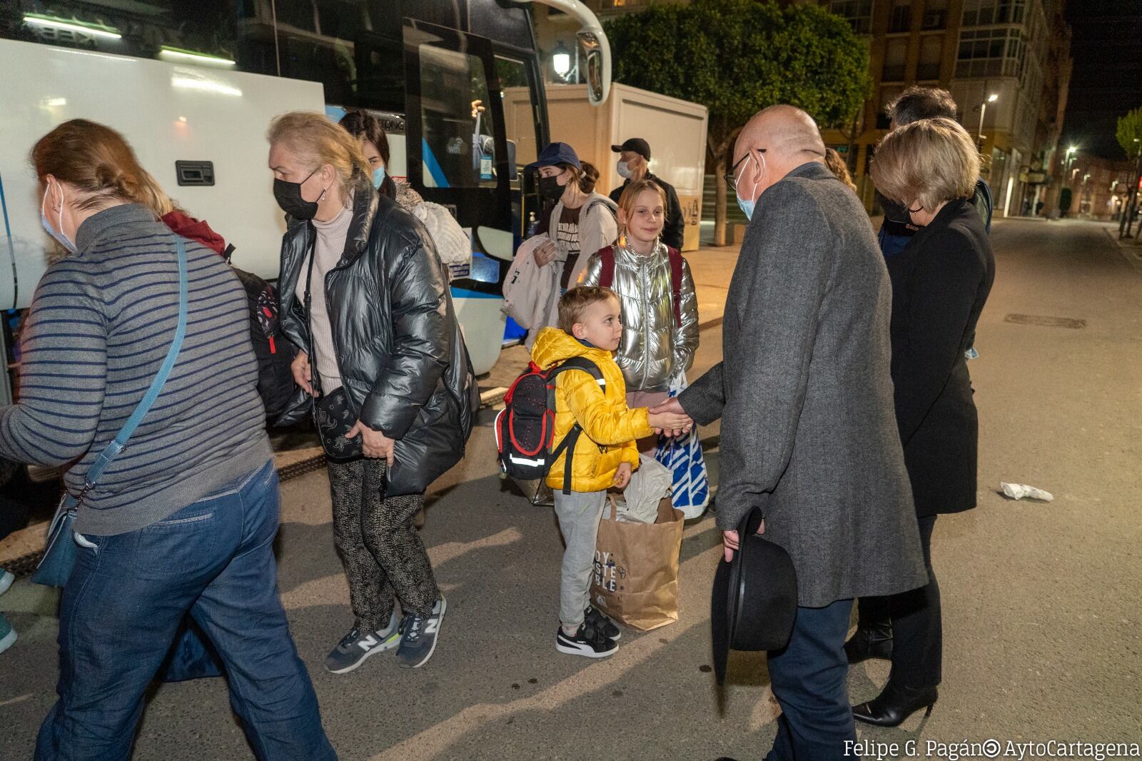 Llegada de 34 ucranianos a Cartagena este jueves por la noche