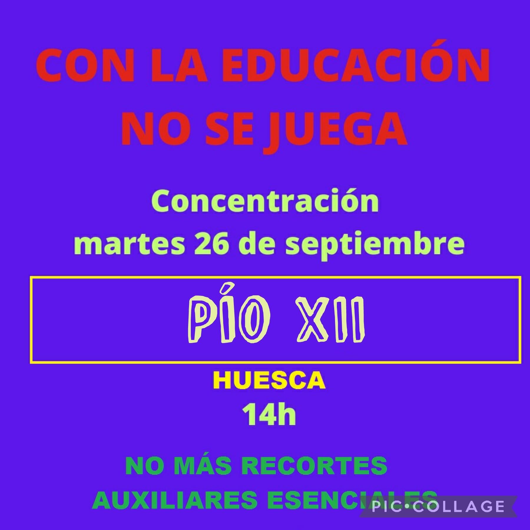 Una de las convocatorias de la concentración, en el colegio Pío XII