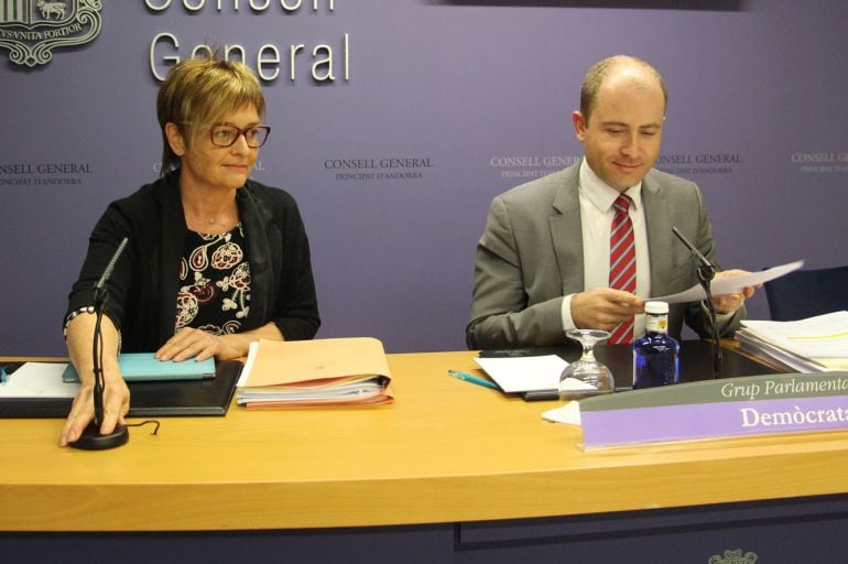 Els consellers generals demòcrates, Meritxell Palmitjavila i Carles Jordana.